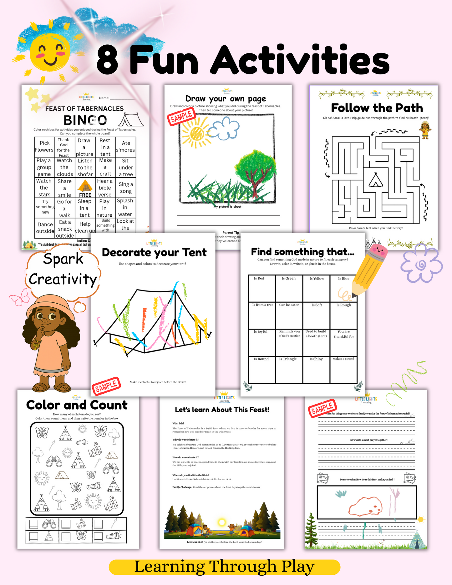 Feast of Tabernacles Coloring and Activity Book - Girls Edition