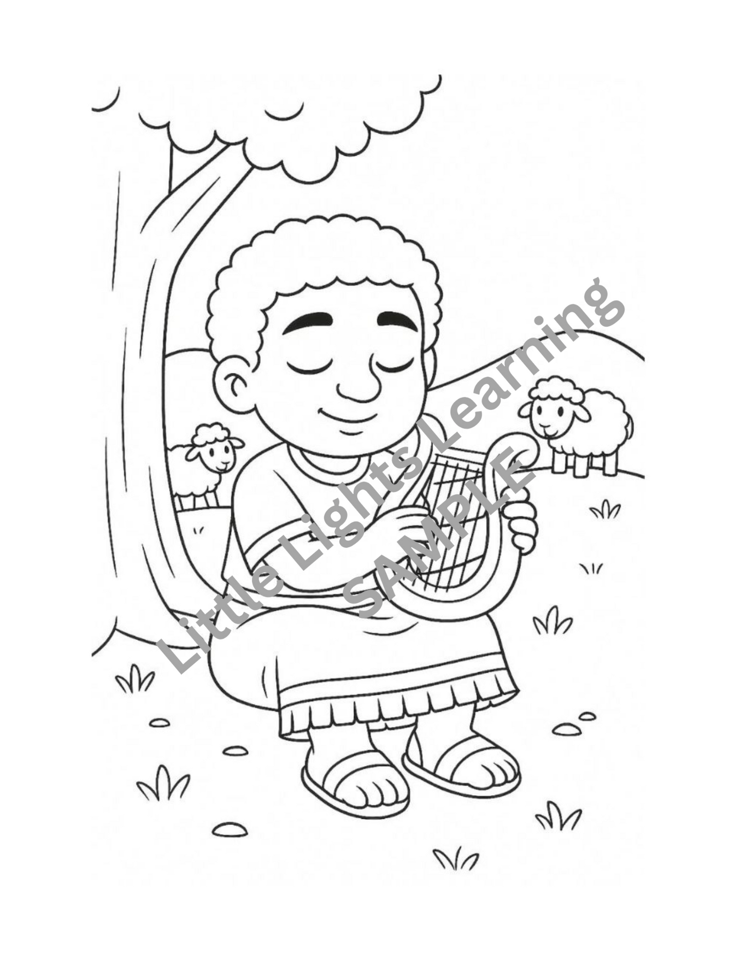 Bible Story Adventures-Faith Based Printable (PDF) Coloring Book