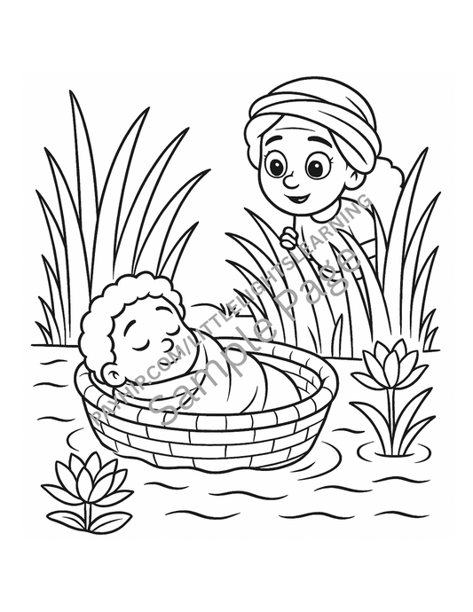 Mighty Moses Coloring Book – Bible Story for Kids (Printable PDF)