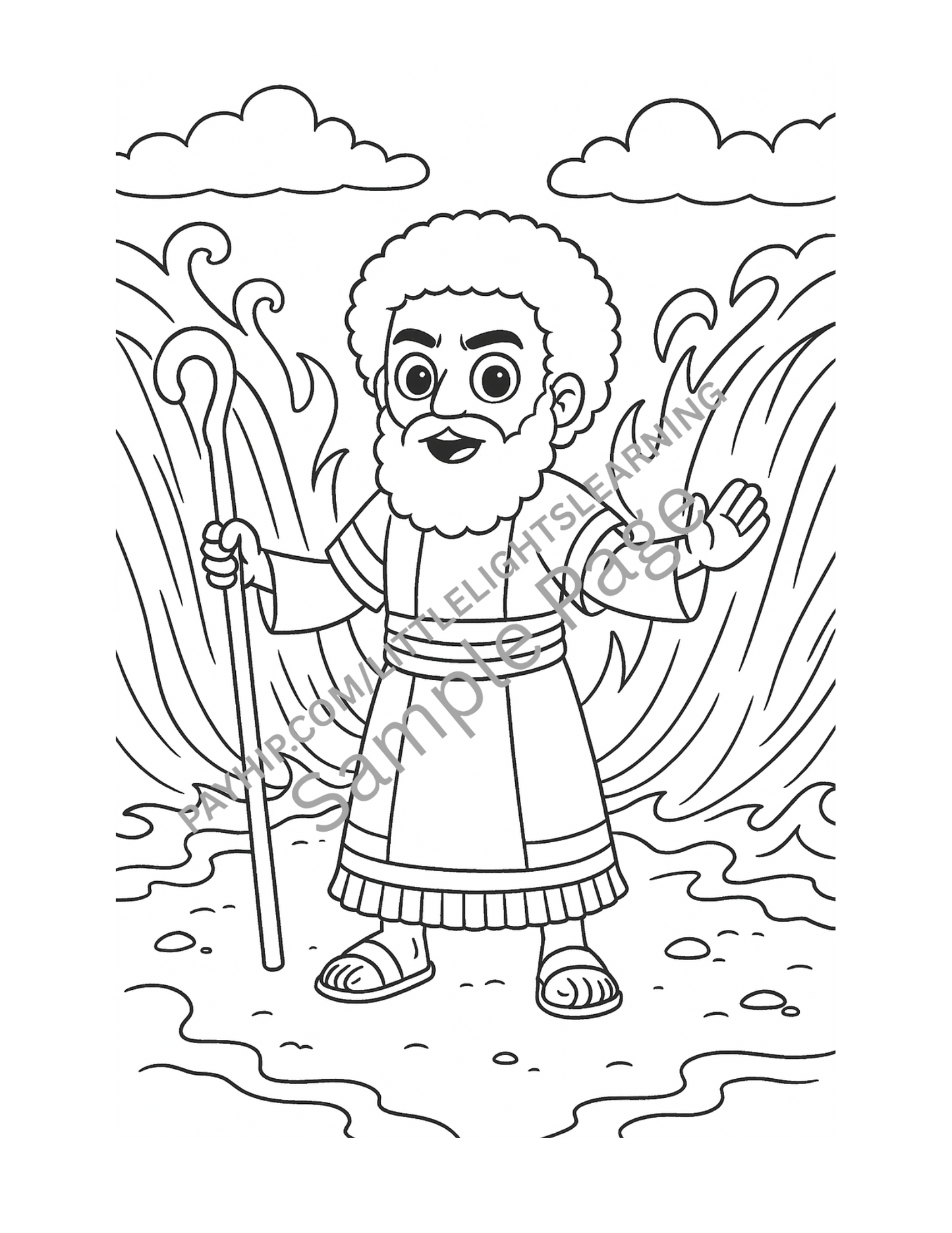 Mighty Moses Coloring Book – Bible Story for Kids (Printable PDF)