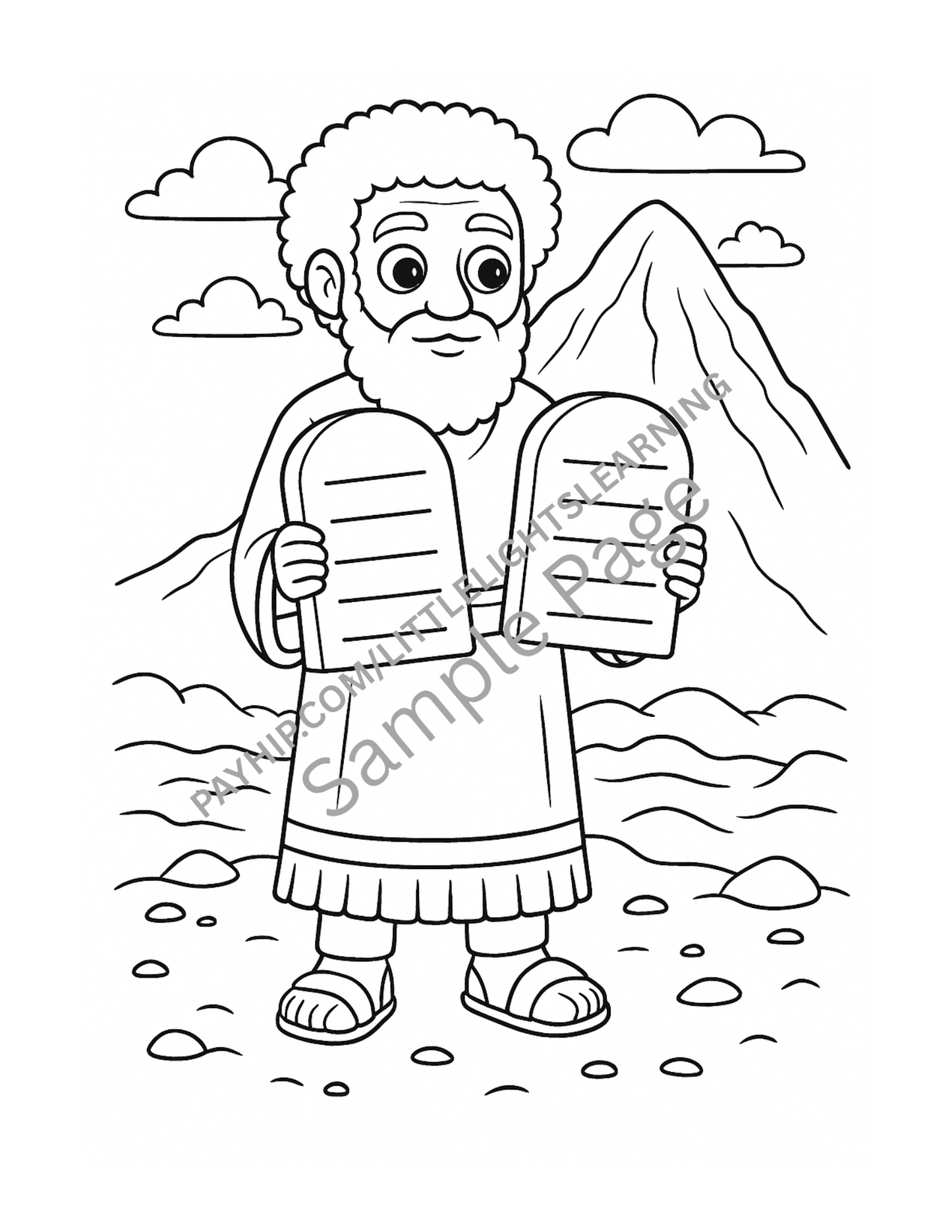 Mighty Moses Coloring Book – Bible Story for Kids (Printable PDF)