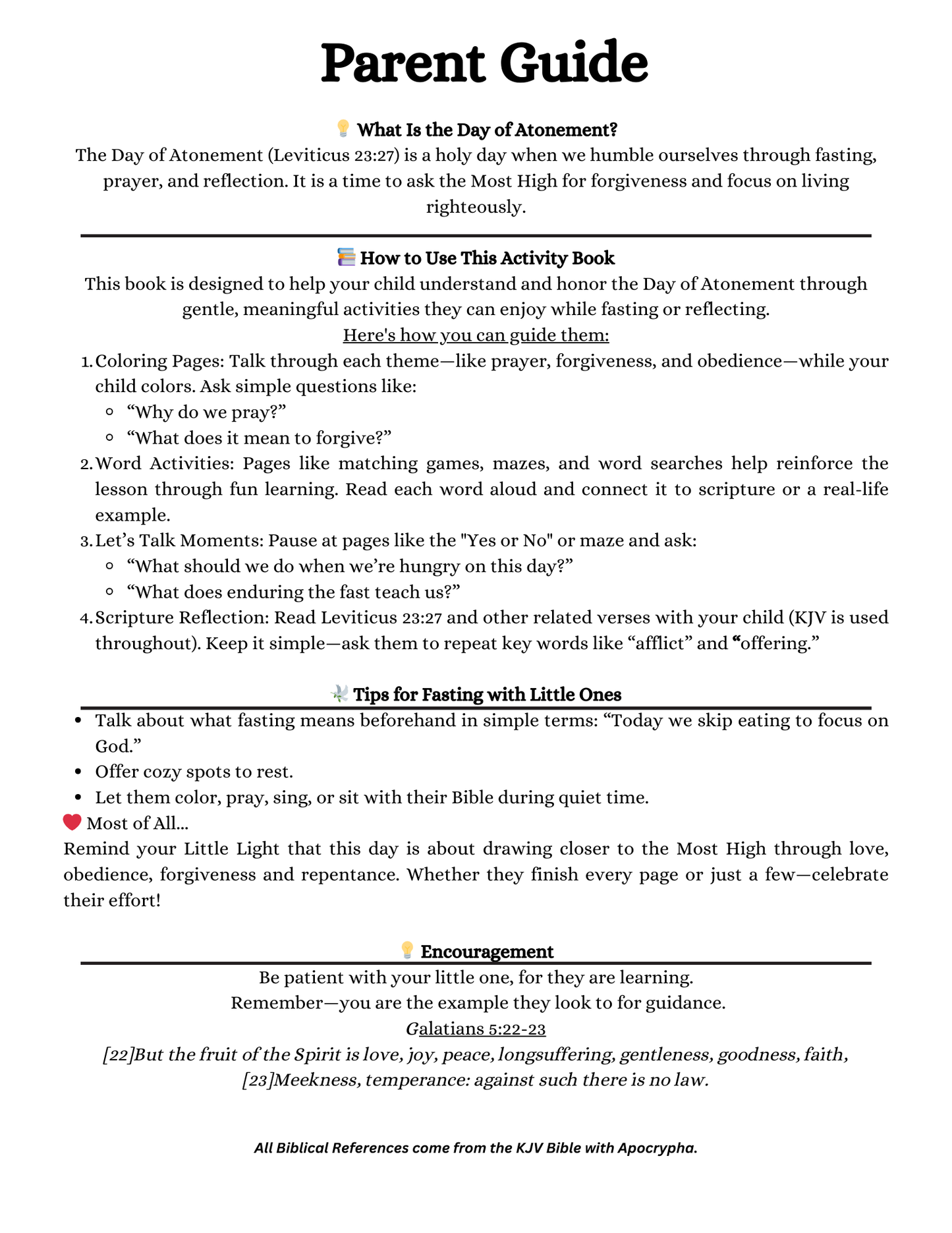 Day of Atonement - Girls Edition